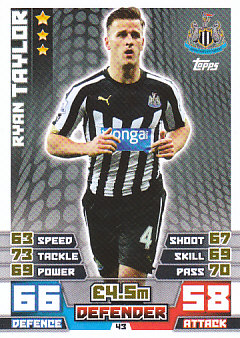 Ryan Taylor Newcastle United 2014/15 Topps Match Attax #43